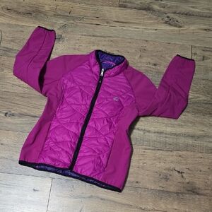 Giacca Pink and Purple Puffer Jacket with Quilted Design